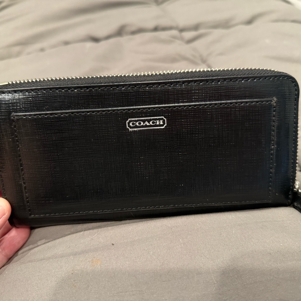 Coach Black Textured Wallet